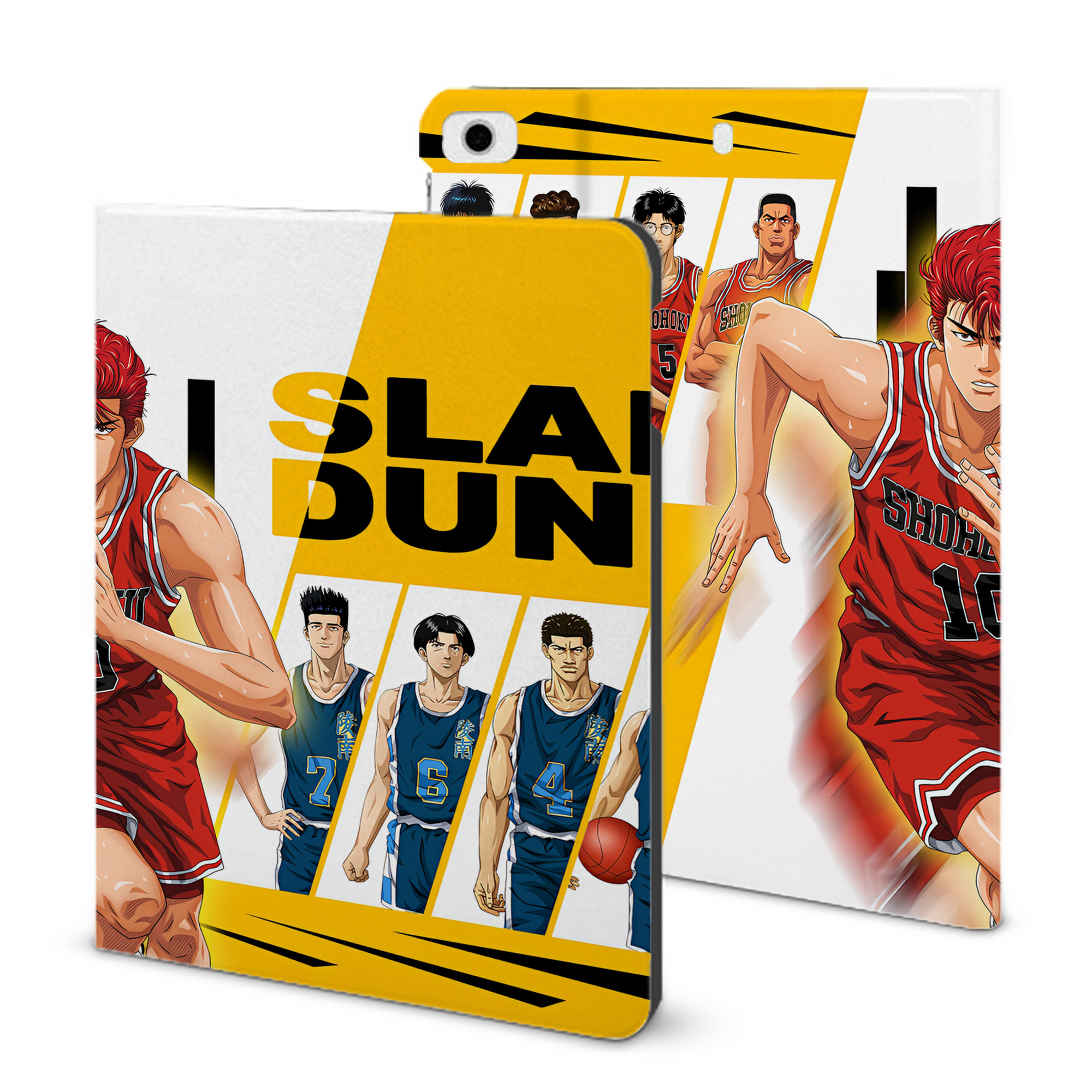 （画像用） SLAM DUNK／スラムダンク IPad ケース ブック型 PUレザー TPU 耐衝撃 軽量 薄型 ペン収納なし 全面保護 IPad 各モデル対応